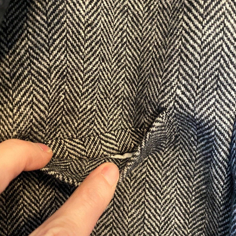Men's Vintage 100% Virgin Wool Tweed Herringbone Single Breasted Blazer 42S - Picture 4 of 17